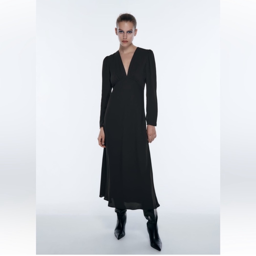 ZARA FLOWY MIDI DRESS
